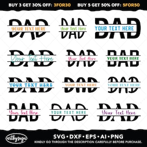 Dad Split Svg Bundle, Dad Split Monogram Svg, Dad Life Svg, Fathers Day Gift Svg, Dad Shirt Svg, Fathers Day Svg, Gift for Dad Svg Design
