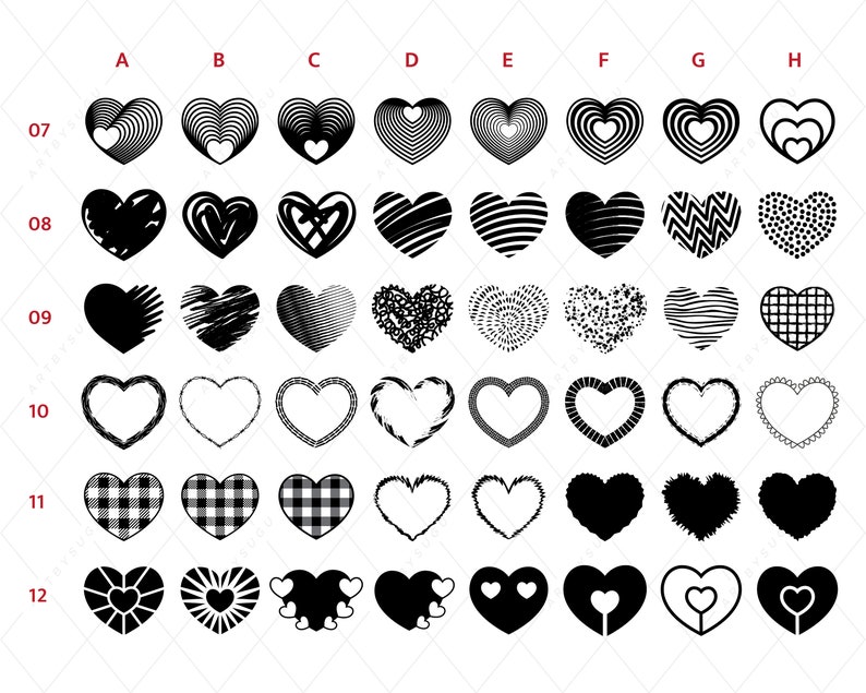 Heart SVG Bundle, Hand Drawn Heart svg, Valentine Svg, Floral heart svg, Leopard Heart svg, Wedding svg, Heart Mandala svg, Heart PNG Bundle image 3
