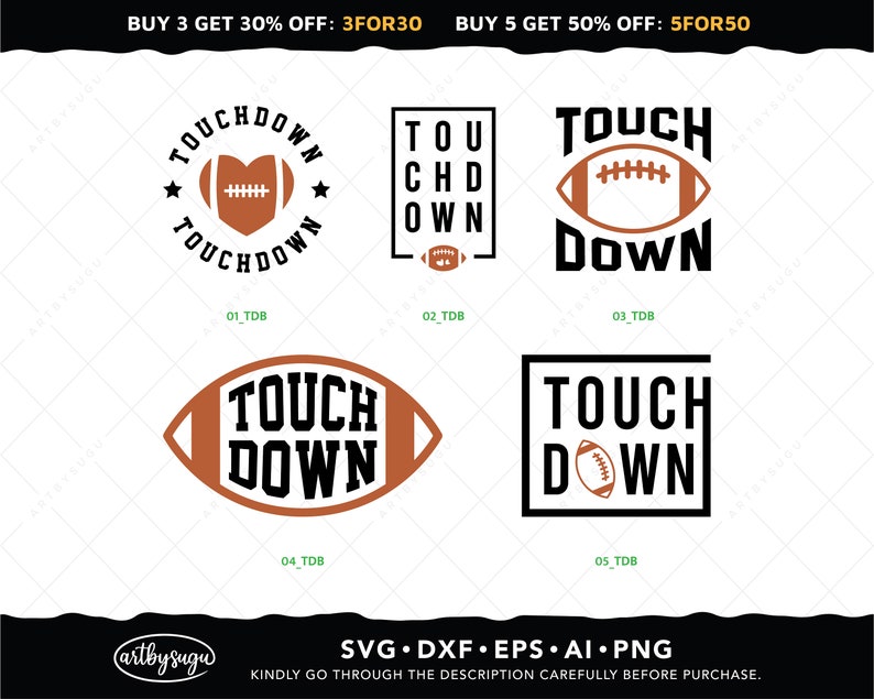 Touchdown Svg Bundle, Football Svg Bundle, Game Day Svg, Football Shirt ...