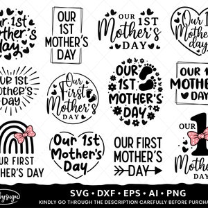 Nuestro primer SVG del Día de la Madre, nuestro primer paquete SVG del Día de la Madre, Feliz Día de la Madre SVG