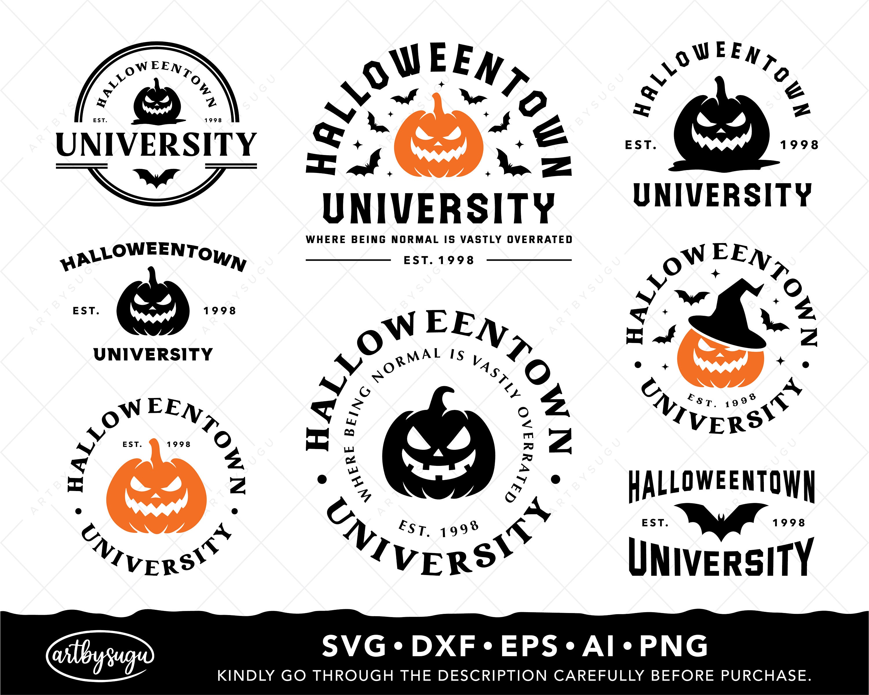 Halloweentown University SVG Halloween SVG Bundle Halloween Etsy