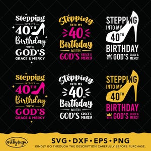 Entrando no meu aniversário de 40 anos com graça e misericórdia de deuses svg, presentes de aniversário de 40 anos, camisa de aniversário png, 40 anos dourados eps, download digital