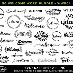 Welcome SVG Bundle, 50 Welcome Sign SVG Files, Welcome Bundle, Farmhouse Welcome Sign SVG, Welcome Sign SvG, Welcome Cut File, welcome svg
