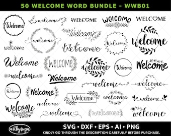 Welcome SVG Bundle, 50 Welcome Sign SVG Files, Welcome Bundle, Farmhouse Welcome Sign SVG, Welcome Sign SvG, Welcome Cut File, welcome svg