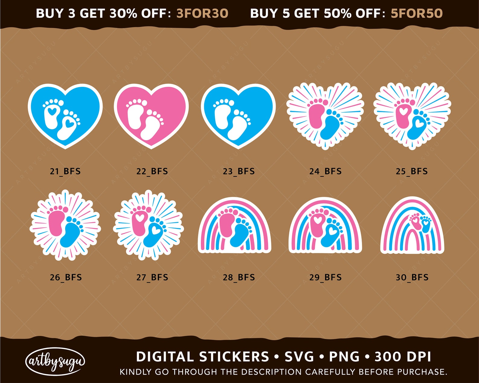 Baby Feet Stickers Png, Baby Shower Stickers Png, Printable Stickers ...