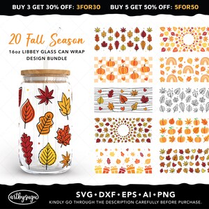 Fall libbey glass wrap svg, autumn glass can wrap, halloween can glass wrap, pumpkin glass wrap, 16oz glass can wrap svg, Digital Download