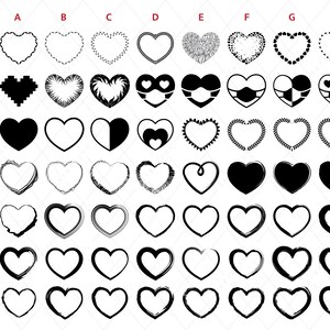 Heart SVG Bundle, Hand Drawn Heart svg, Valentine Svg, Floral heart svg, Leopard Heart svg, Wedding svg, Heart Mandala svg, Heart PNG Bundle image 5