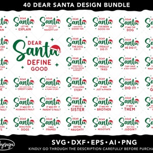 Caro pacchetto SVG di Babbo Natale, divertente Natale SVG, camicia di Natale SVG