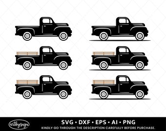 Truck Bundle SVG, Vintage Truck SVG, Truck SVG Cutting File, Farm Truck svg, Pickup Truck svg, Black Truck svg, Commercial Use Svg, dxf, png