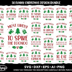 Funny Christmas SVG, Most Likely To SVG Design Bundle