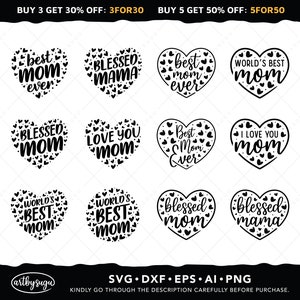Pacote SVG do Dia das Mães, melhor mãe de todos os tempos svg, melhor mãe do mundo svg, mamãe abençoada, eu te amo mãe svg, presente de dia das mães, camisa do dia das mães svg
