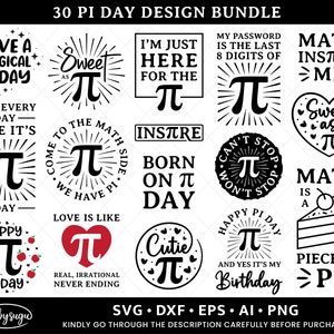 Pi SVG, Happy Pi Day SVG Bundle, 3.14159 SVG