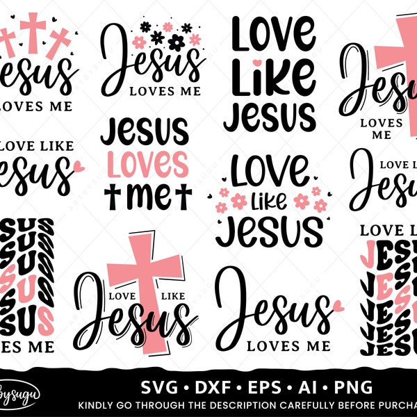 Love Like Jesus SVG, Jesus Loves Me SVG, Christian SVG Design