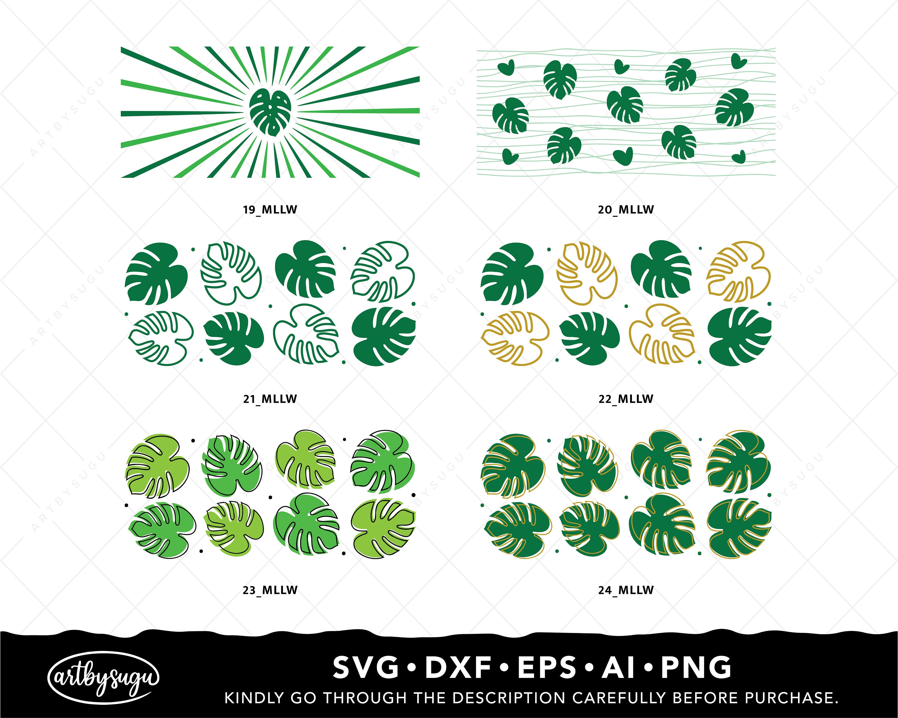 Monstera Leaf Libbey Can Wrap Svg Bundle, Monstera Leaves Svg, Tropical ...