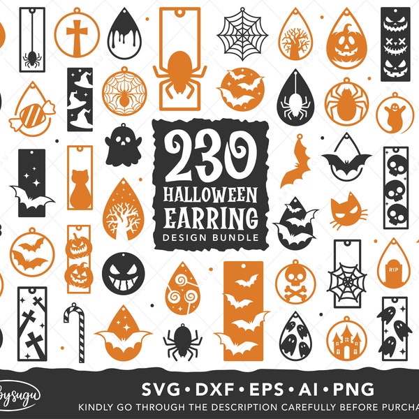 Halloween Earrings SVG Design Bundle
