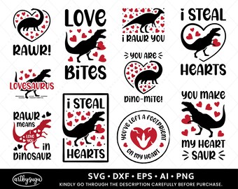 Dinosaur Valentine svg, Valentine Dinosaur svg, Kids Valentine svg, Valentines Day svg, Valentines Day png, Dinosaur SVG, PNG, DXF, Cricut