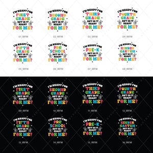 Back to School Svg Bundle, I'm Ready for Kindergarten but is It Ready ...