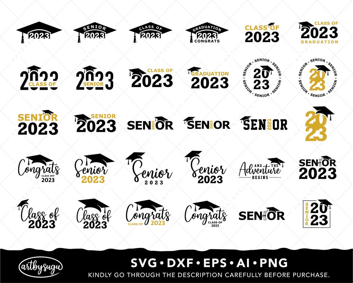 2023 Graduation Svg Bundle Class Of 2023 Svg Senior 2023 Etsy India