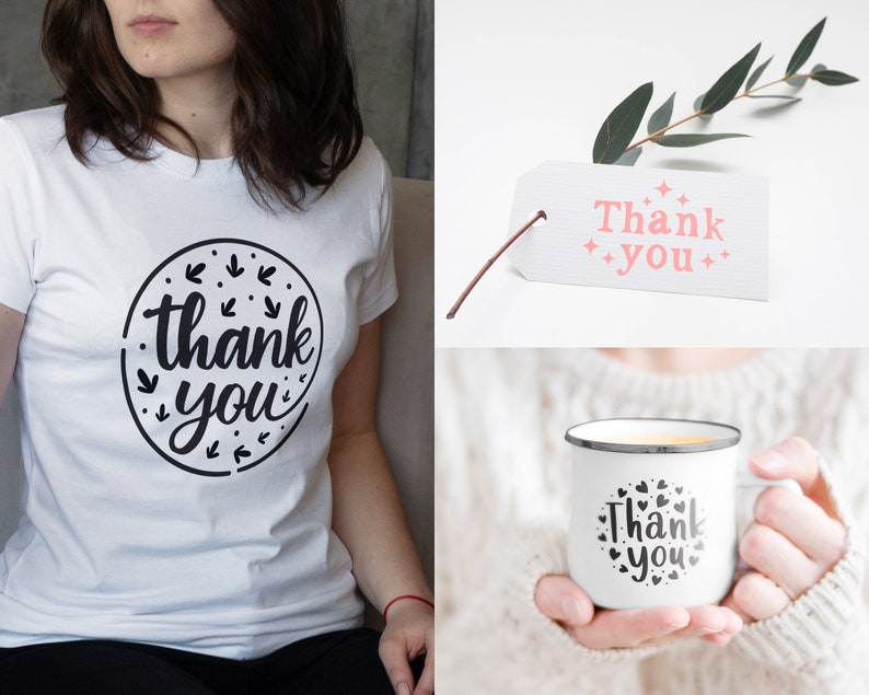 100 Thank you Svg Bundle, Thank you cards, Thank you stickers, Thank you gifts, Thank you Clipart, Thank you Cut Files for Cricut Silhouette image 4