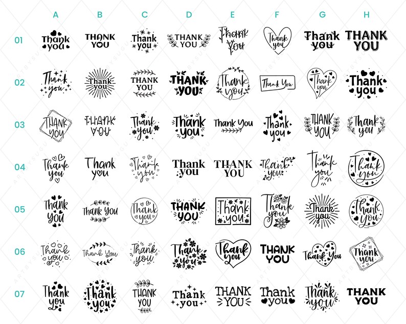 100 Thank you Svg Bundle, Thank you cards, Thank you stickers, Thank you gifts, Thank you Clipart, Thank you Cut Files for Cricut Silhouette image 2