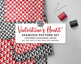 Seamless Valentine's Heart Digital Paper, Valentines Heart Seamless Pattern, Printable Paper, Scrapbooking paper, SVG Heart Digital Paper