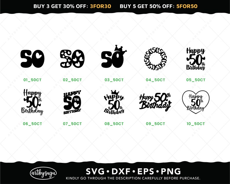 50-årsdagstårtdekoration svg-paket, skål för 50 år png, 50 och fantastiska dxf, hej 50 svg, 50 år välsignade eps, digital nedladdning bild 2