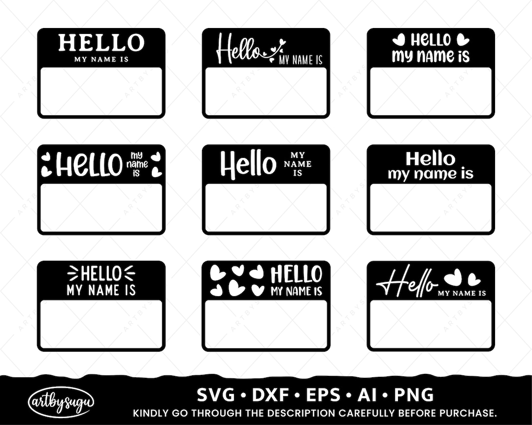 Hello My Name is SVG, Baby Name Sign Svg, Name Tag SVG, Newborn SVG - Etsy