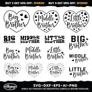 Bruder SVG, großer Bruder, großer Bruder, kleiner Bruder, kleiner Bruder, Bruder Shirt, Geschenk für Bruder, passende Familie