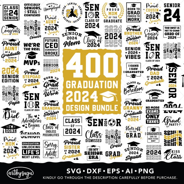 2024 Graduation SVG Bundle, Class of 2024 Shirt Svg, Senior 2024 Svg, Graduate Family Svg, Graduation Shirt Svg, Graduation Hat Svg Design