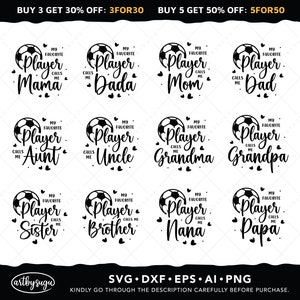 Mein Lieblings-Fußball-Spieler-Svg-Bundle, Familie Fußball-Svg, Fußball-Shirt-Svg, Fußball-Leben-Svg, Spieltag Fußball-Svg, Fußball-Mama, Fußball-Vater-Svg