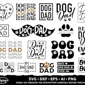 Dog Dad SVG Bundle, Father's Day SVG, Best Dog Dad Ever SVG