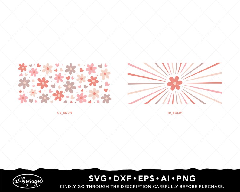 Boho Daisy Libbey Glass Wrap Svg Bundle, Beer can glass svg, Boho Flower Svg, Daisy Flower Svg, Retro Daisies Svg, 16oz glass can svg Design image 6