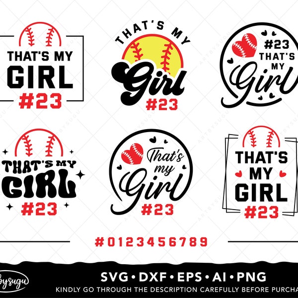 That's My Girl Softball SVG Bundle