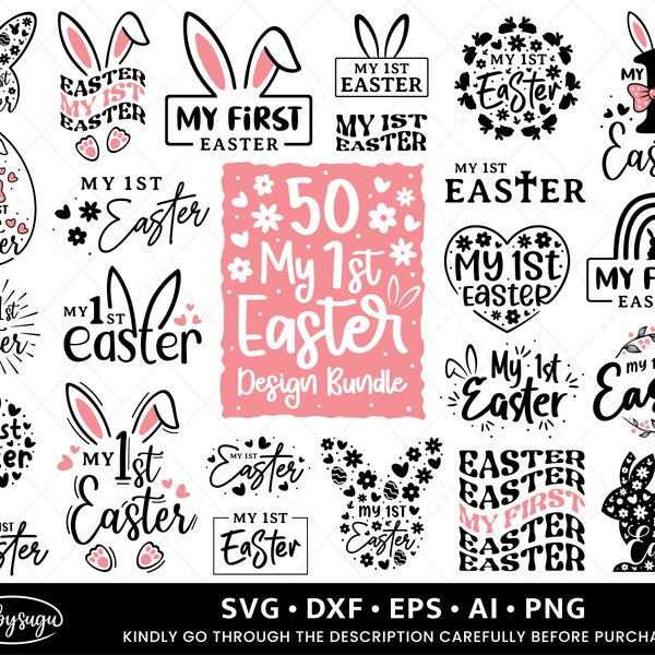 My 1st Easter SVG, My First Easter SVG Bundle, Happy Easter SVG