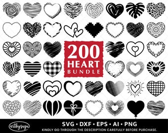 Heart SVG Bundle, Hand Drawn Heart svg, Valentine Svg, Floral heart svg, Leopard Heart svg, Wedding svg, Heart Mandala svg, Heart PNG Bundle