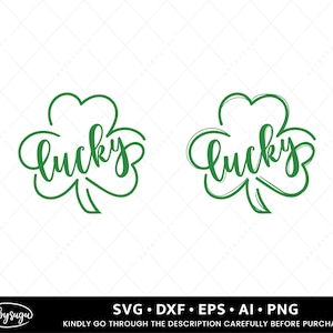 Lucky Svg, St Patricks Day Svg, Lucky Shamrock Svg, Lucky Clover Svg, Svg file for Cricut, Svg Cut File