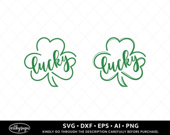 Lucky Svg, St Patricks Day Svg, Lucky Shamrock Svg, Lucky Clover Svg, Svg bestand voor Cricut, Svg Cut File