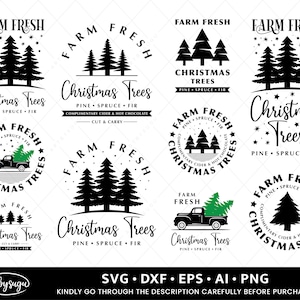 Farm Fresh Christmas Trees SVG, Retro Christmas SVG, Christmas Shirt SVG, Christmas Tree Farm Svg, Farmhouse Christmas, Svg file for Cricut