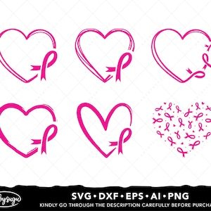 Cancer du sein Cœur SVG, Femmes fortes SVG, Chemise cancer du sein SVG Design