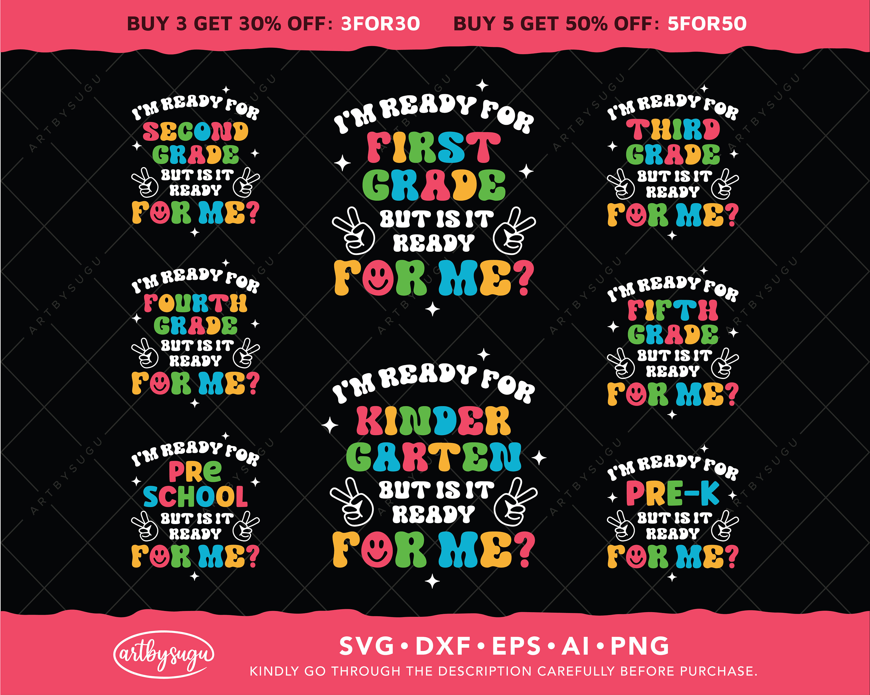 Back to School Svg Bundle, I'm Ready for Kindergarten but is It Ready ...
