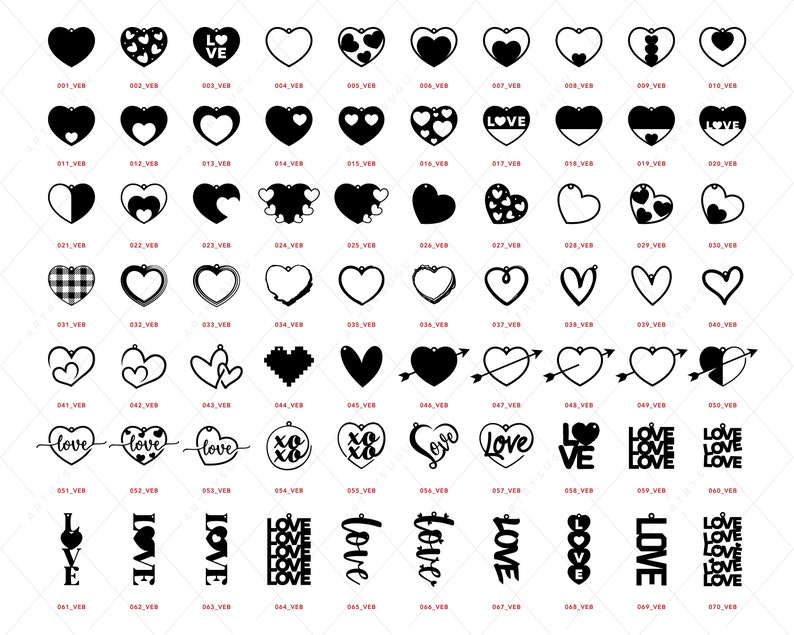 Valentine Earrings SVG, Heart Earring SVG Design Bundle image 2