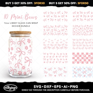 Bögen libbey Can Cup Wrap svg, Schleife Cup Wrap svg, Coquette Glasdose svg, 16 oz Glasdose png, libby Glas wrap svg, digitaler Download