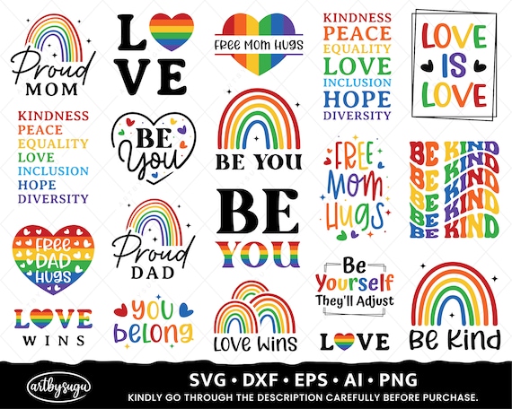 Gay Pride SVG Bundle, LGBTQ SVG, Pride Quotes