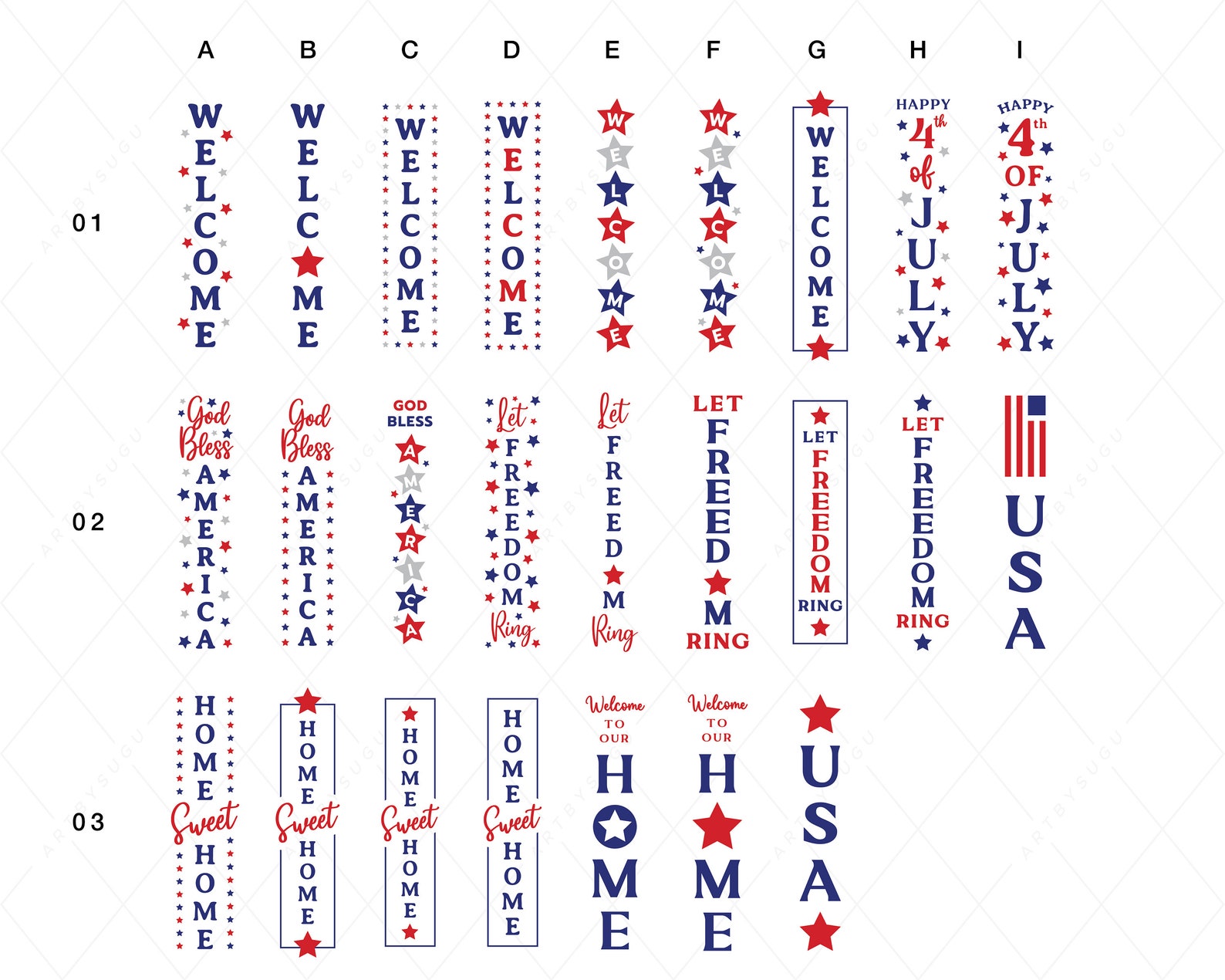 4ft 4th of july wooden porch sign svg