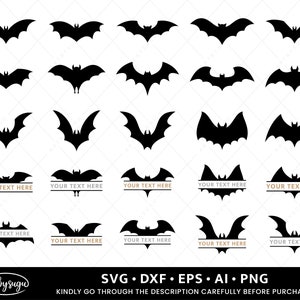 Bat SVG Bundle, Bat Monogram svg, Halloween SVG, Bat Template, Bat svg Cut File, Bat Vector File, Halloween Bat SVG, dxf, png, svg, eps, ai