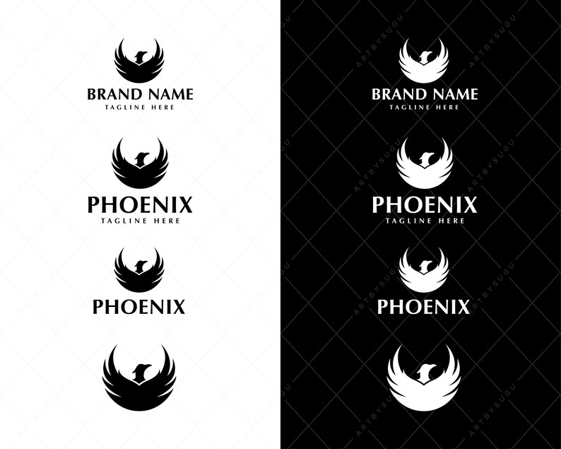 Phoenix Vector Logo Template, Bird Logo Template, Phoenix Logo SVG ...