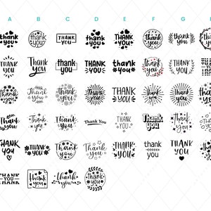 100 Thank you Svg Bundle, Thank you cards, Thank you stickers, Thank you gifts, Thank you Clipart, Thank you Cut Files for Cricut Silhouette image 3