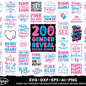 Paquete SVG de revelación de género, Svg rosa o azul, Guardián del género, Pies de bebé Svg, Camisa de maternidad Svg, Anuncio de bebé, Familia a juego Svg
