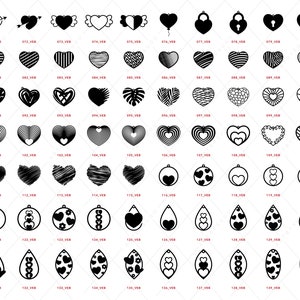 Valentine Earrings SVG, Heart Earring SVG Design Bundle image 3