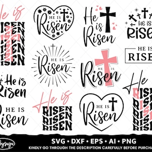 Er ist auferstanden SVG, Christian svg Bundle, Ostern svg Design, religiöse SVG